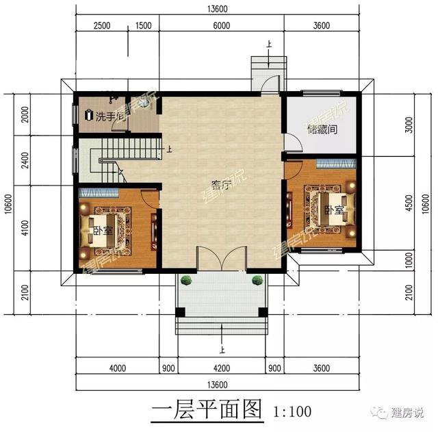 不帶廚房的自建房別墅戶型方案圖，不帶廚房設計圖