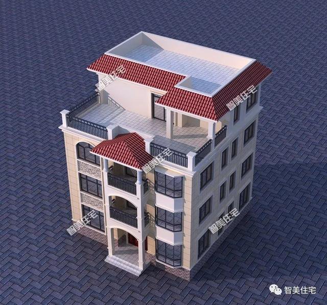 平屋頂帶露臺(tái)三層半農(nóng)村樓房戶型設(shè)計(jì)方案圖，平屋頂也好看