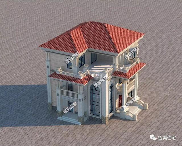 驚艷的歐式三層豪宅設計戶型方案圖，主體+外裝70萬