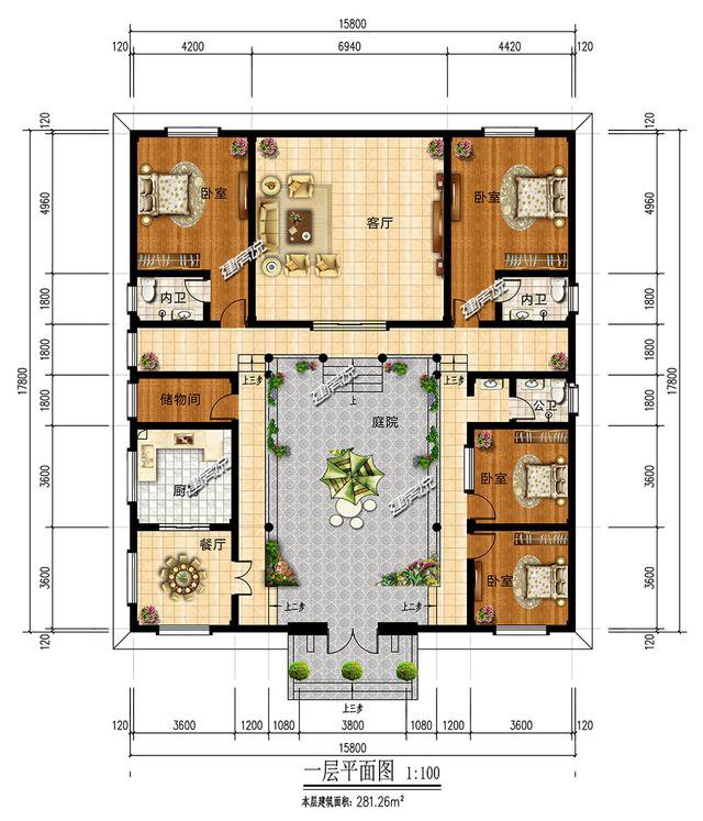 6款帶小院的一層的中式自建房戶型圖，最低18萬，爸媽很喜歡