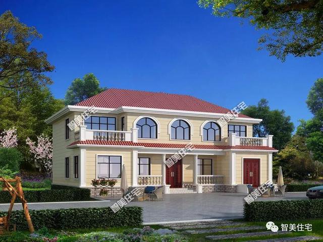 農(nóng)村大四間帶堂屋設(shè)計(jì)的兩層住宅戶型方案圖，實(shí)用