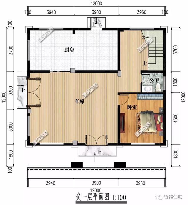 2棟比較豪的三層歐式農村住房戶型方案圖，第二棟還帶地下室