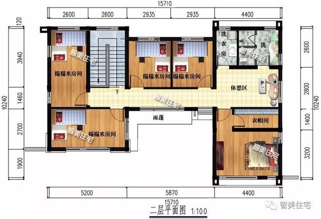 2棟外觀時(shí)尚的現(xiàn)代風(fēng)別墅戶型圖，平屋頂設(shè)計(jì)，一棟2層，一棟4層