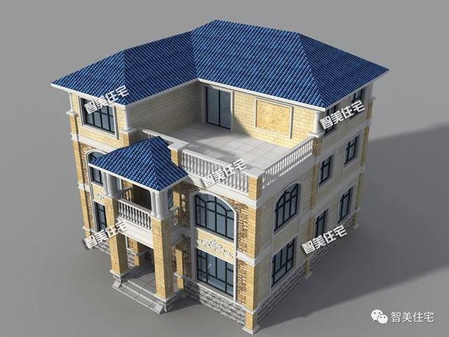 主體造價(jià)35萬(wàn)戶型非常實(shí)用的三層樓房方案圖，可以私人定制