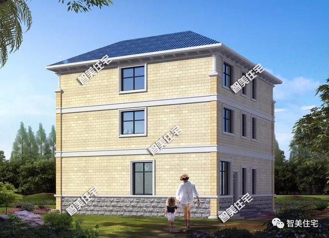 主體造價(jià)35萬(wàn)戶型非常實(shí)用的三層樓房方案圖，可以私人定制