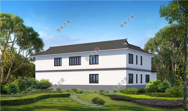 農村二層帶車庫四合院別墅設計圖,戶型實用方便