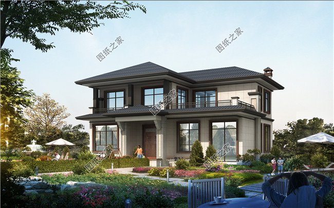 175平方米二層別墅設(shè)計(jì)CAD圖紙及效果圖大全，中式風(fēng)格