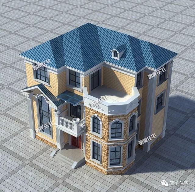 2棟城堡式豪宅別墅設(shè)計圖，客廳挑空復(fù)式設(shè)計