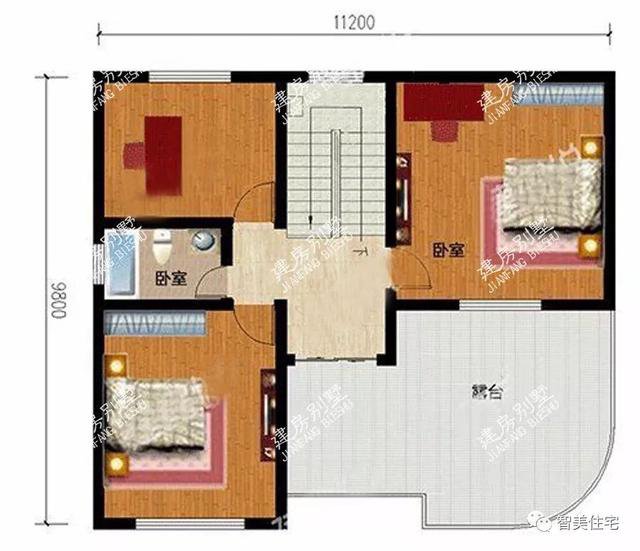 2棟城堡式豪宅別墅設(shè)計圖，客廳挑空復(fù)式設(shè)計