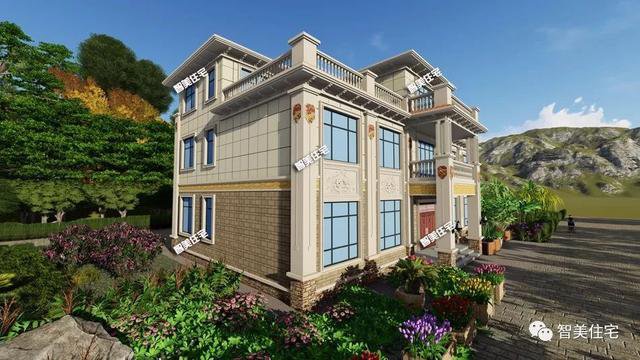 20×12米農村別墅戶型設計圖，造型豪華對稱設計