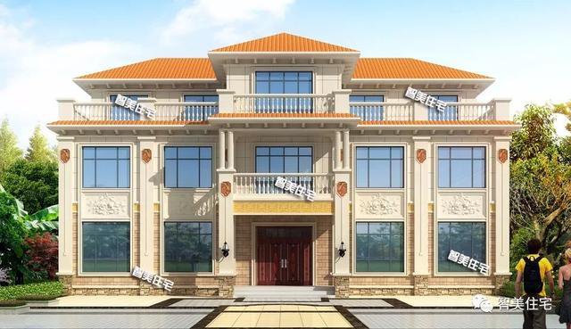 20×12米農村別墅戶型設計圖，造型豪華對稱設計