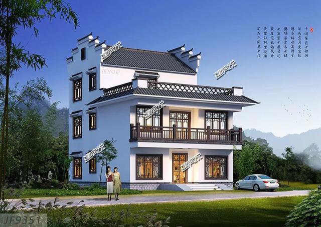 幾棟徽派的農(nóng)村中式住宅外觀圖片及戶型設(shè)計(jì)圖，喜歡徽派的收藏了