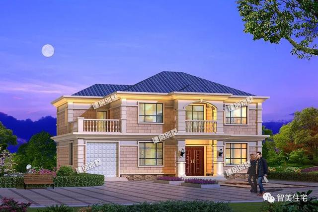 帶車庫4間民宅戶型設計方案圖，一個二層，一個三層圖紙