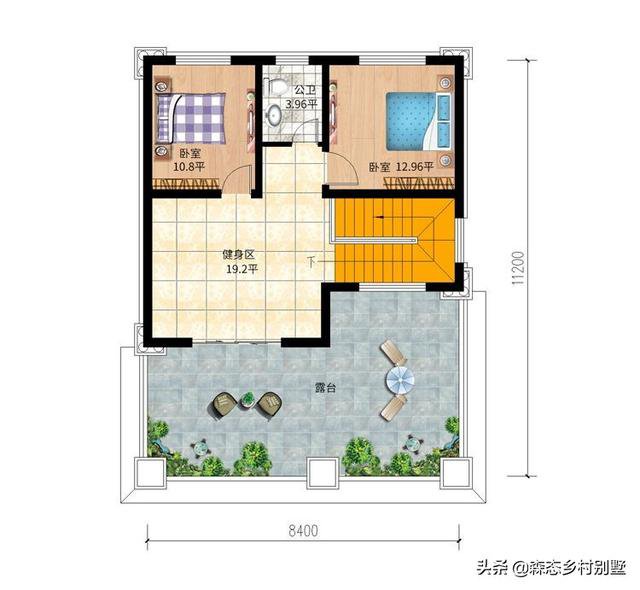 占地100平三層簡歐小戶型別墅戶型圖，小宅基地建房也可以很氣派