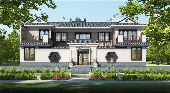 高端二層新中式四合院別墅設(shè)計圖,含全套CAD施工圖