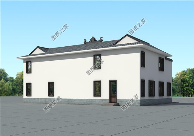 高端二層新中式四合院別墅設(shè)計圖,含全套CAD施工圖