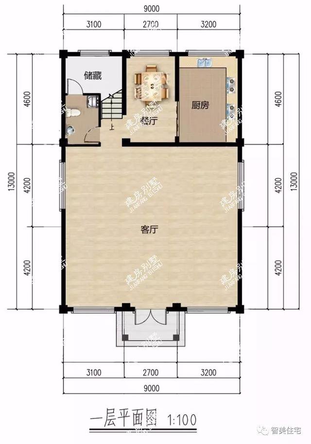 面寬8-9米的農村四層自建樓房戶型方案圖，小宅基地首選
