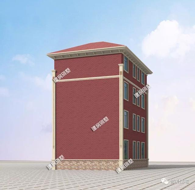 面寬8-9米的農村四層自建樓房戶型方案圖，小宅基地首選