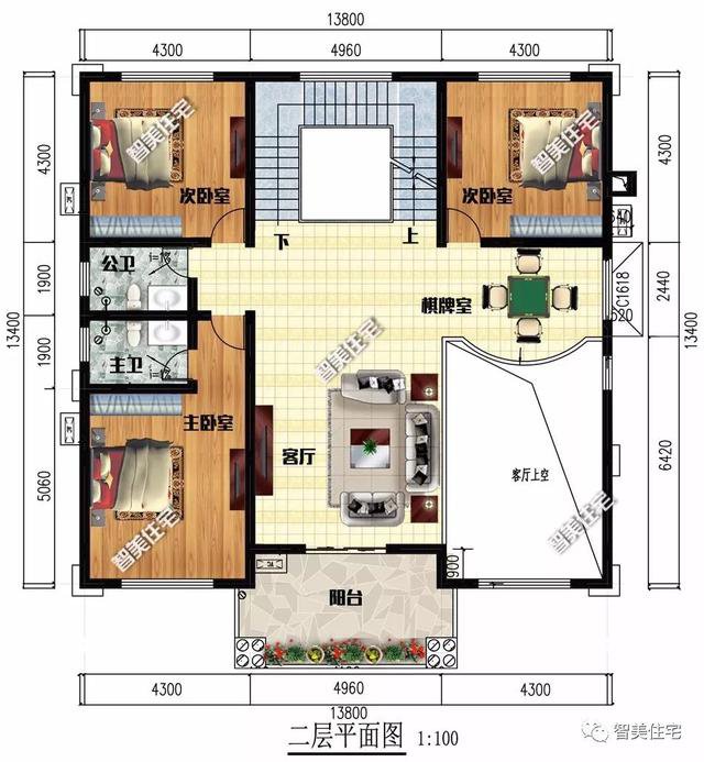 客廳挑空帶堂屋三層歐式自建房圖，湖南、湖北建的多