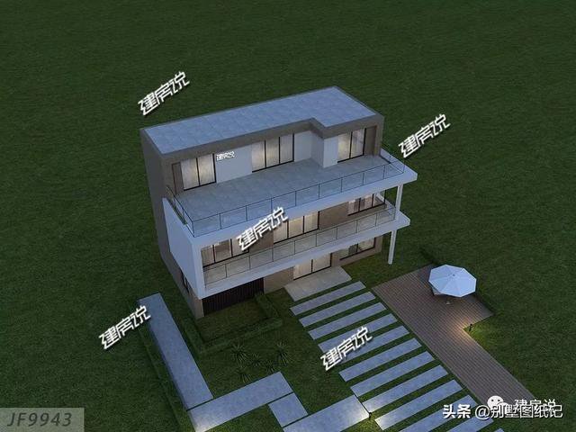 占地100平的超現代風平頂別墅戶型方案圖，時尚不過時