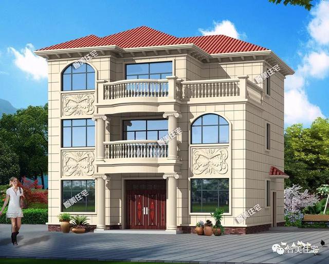 開間11-12米間的農村別墅設計圖，第二棟圖紙之家原創設計