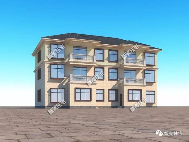 大廳共用的雙拼3層戶型別墅設(shè)計圖，兄弟倆一起住豪宅