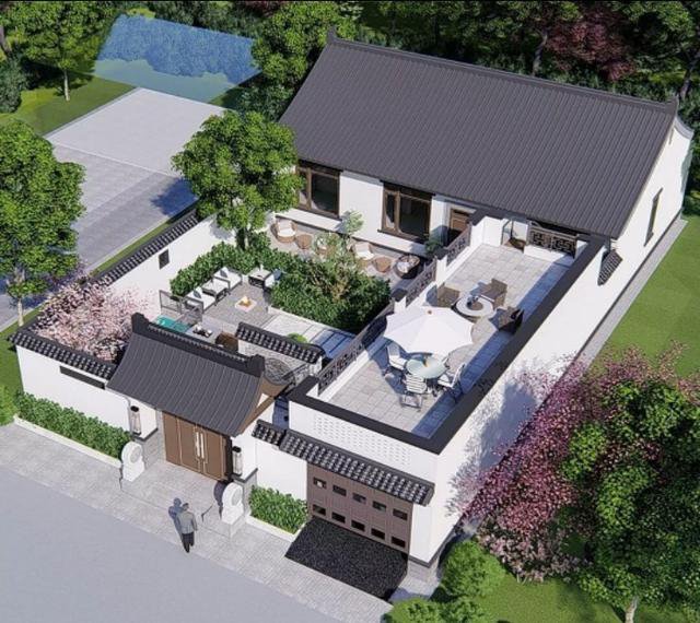 中式庭院別墅外觀效果圖大全，建一棟這樣的房子才叫有品位