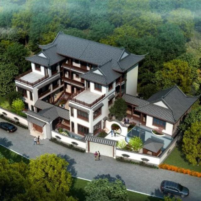 中式庭院別墅外觀效果圖大全，建一棟這樣的房子才叫有品位