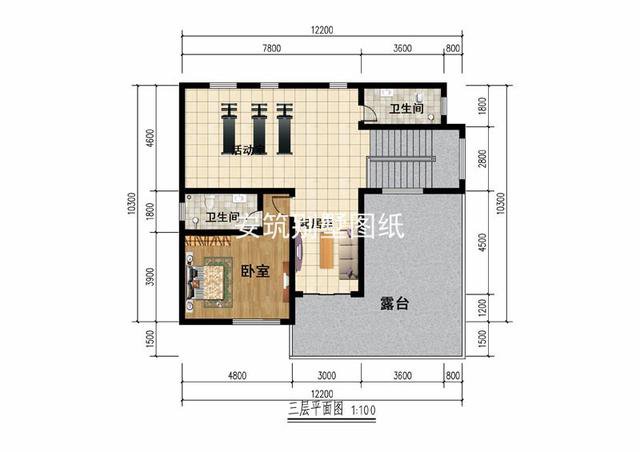 一套實用顏值又高的平屋頂三層現(xiàn)代風別墅戶型圖，喜歡這種風格