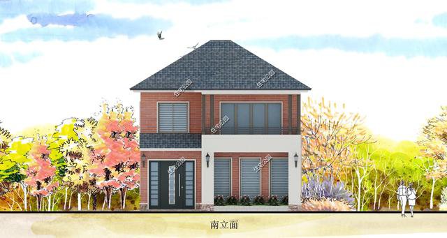 造價25萬~30萬簡約現代風二層新農村住宅圖，好看實用