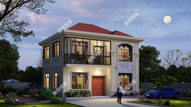 6套二層小洋樓設計戶型圖及外觀效果圖，都是新款設計出圖