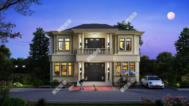 6套二層小洋樓設計戶型圖及外觀效果圖，都是新款設計出圖