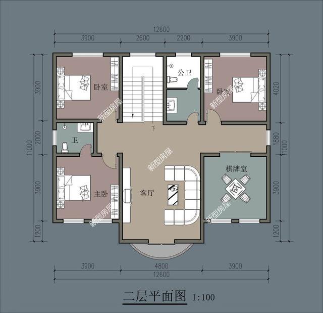6套二層小洋樓設計戶型圖及外觀效果圖，都是新款設計出圖