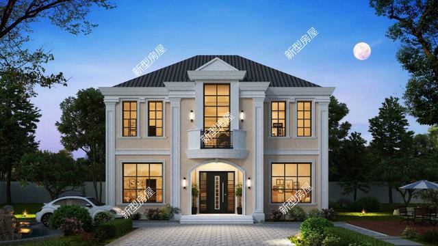 6套二層小洋樓設計戶型圖及外觀效果圖，都是新款設計出圖