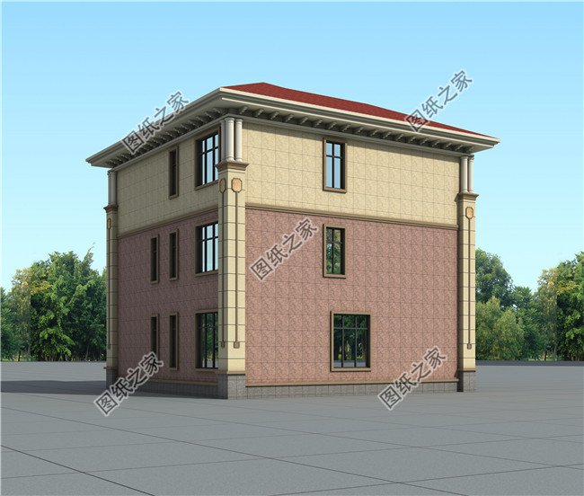 125平方米自建三層別墅施工設計圖及效果圖