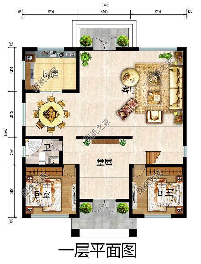 三間三層房子設(shè)計圖，高端三層樓房設(shè)計圖，三層兩個大露臺