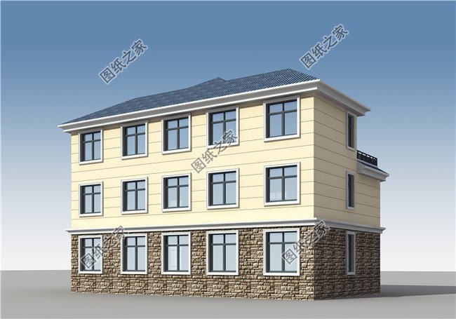 168平方米新農村雙拼樓房設計建筑圖紙帶外觀圖