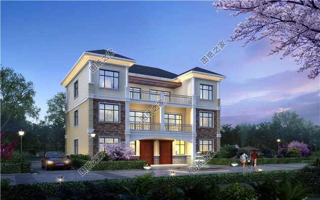 190平方米新農村雙拼別墅全套設計方案及效果圖