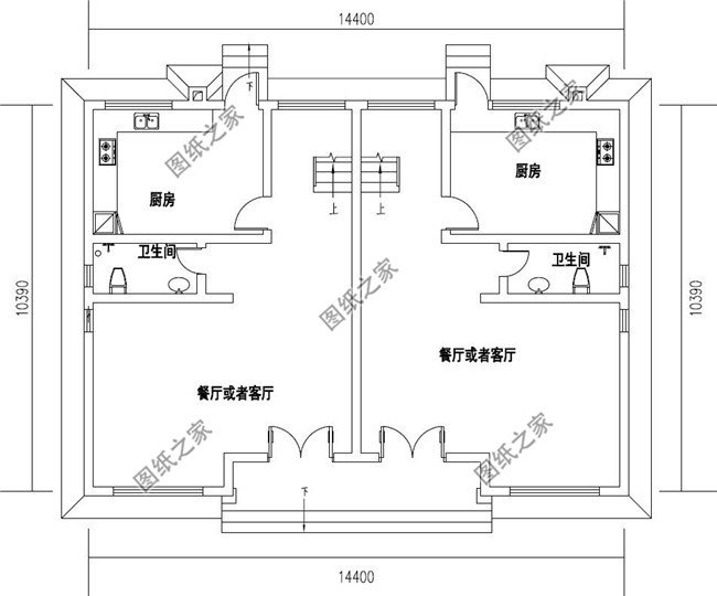 150平方米江西三層雙拼小別墅施工設計圖紙