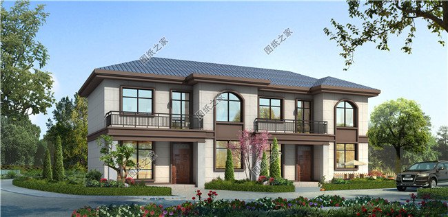 農村雙拼自建別墅設計CAD圖紙