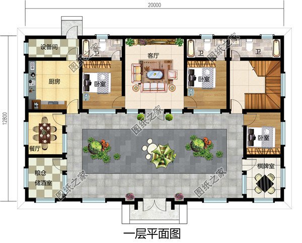 高端二層新中式四合院別墅設(shè)計圖,含全套CAD施工圖