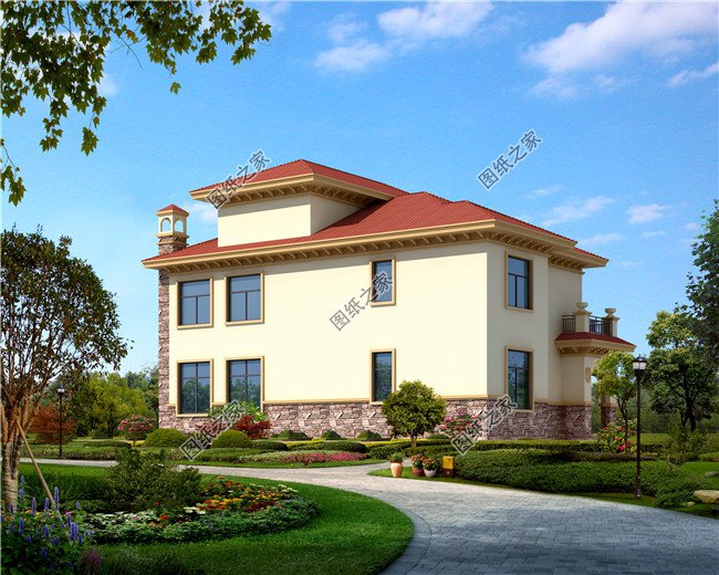 140平方米兩層房設(shè)計建筑施工圖紙帶外觀圖