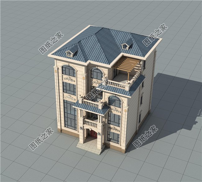 農(nóng)村簡(jiǎn)單四層房屋設(shè)計(jì)圖,帶效果圖