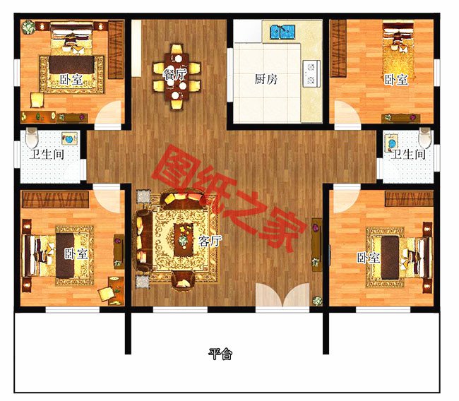 6款農(nóng)村蓋一層平房的設計圖，10萬元就能建起來