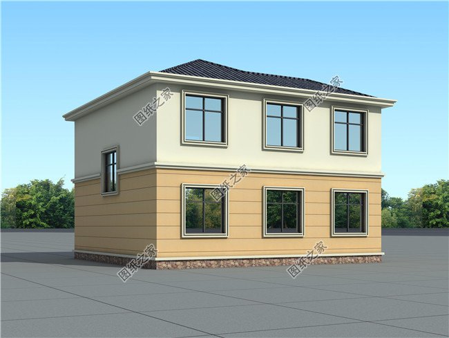 105平方米新農村二層房屋設計建筑CAD圖紙帶外觀效果圖