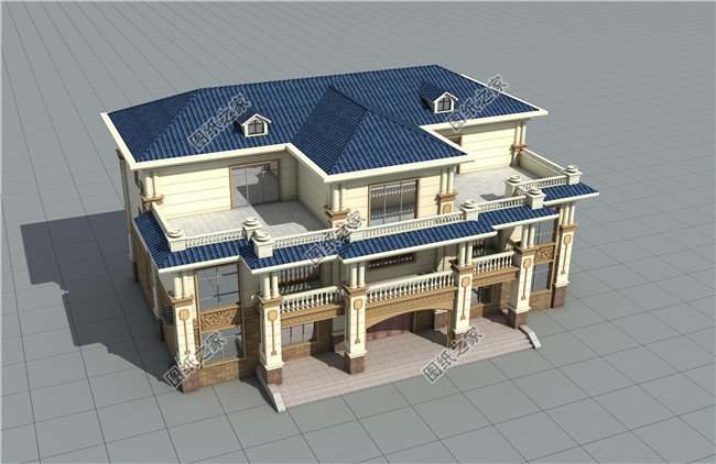 350平方米新農村雙拼帶閣樓別墅施工設計圖紙及效果圖