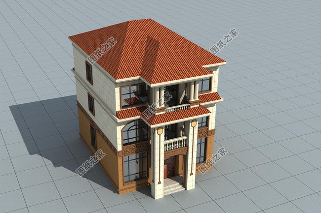 三層新農村自建小戶型鳥瞰圖