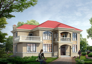 獨棟兩層四開間房子施工設計圖紙及效果圖片,大氣時尚