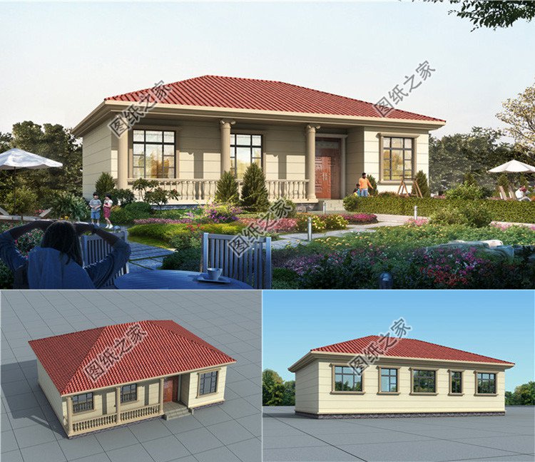 140平方米一層歐式新農村設計圖