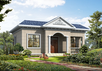 占地80平一層鄉村別墅設計圖，平屋頂預留樓梯，造價僅7萬！